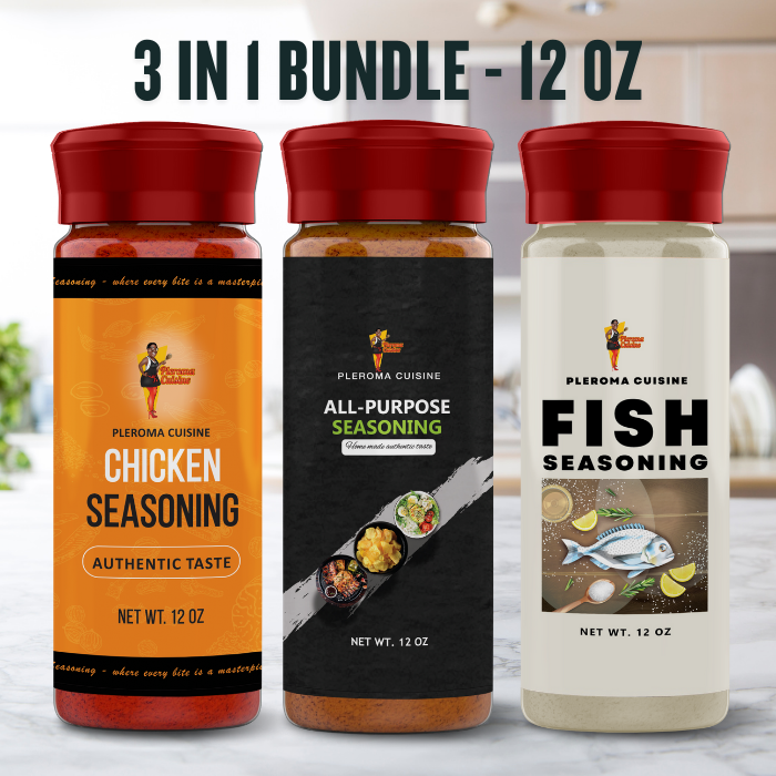 African Seasoning Bundle (3-Pack) – Fish, Chicken & All-Purpose Blends