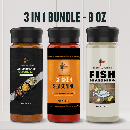 African Seasoning Bundle (3-Pack) – Fish, Chicken & All-Purpose Blends